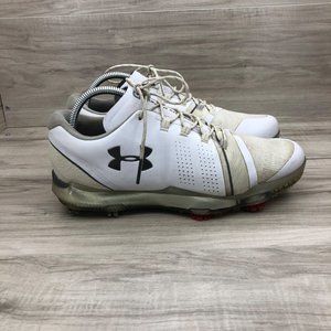 Under Armour Golf Shoes Mens 9 Spieth Soft Spike White Lace Up Cleat Sneakers